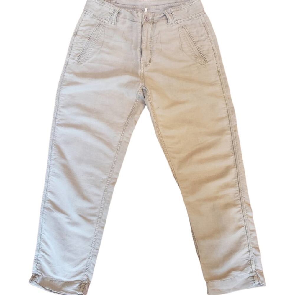 FREE PEOPLE GRAY CROP SLIT POCKET PANT SIZE 4
